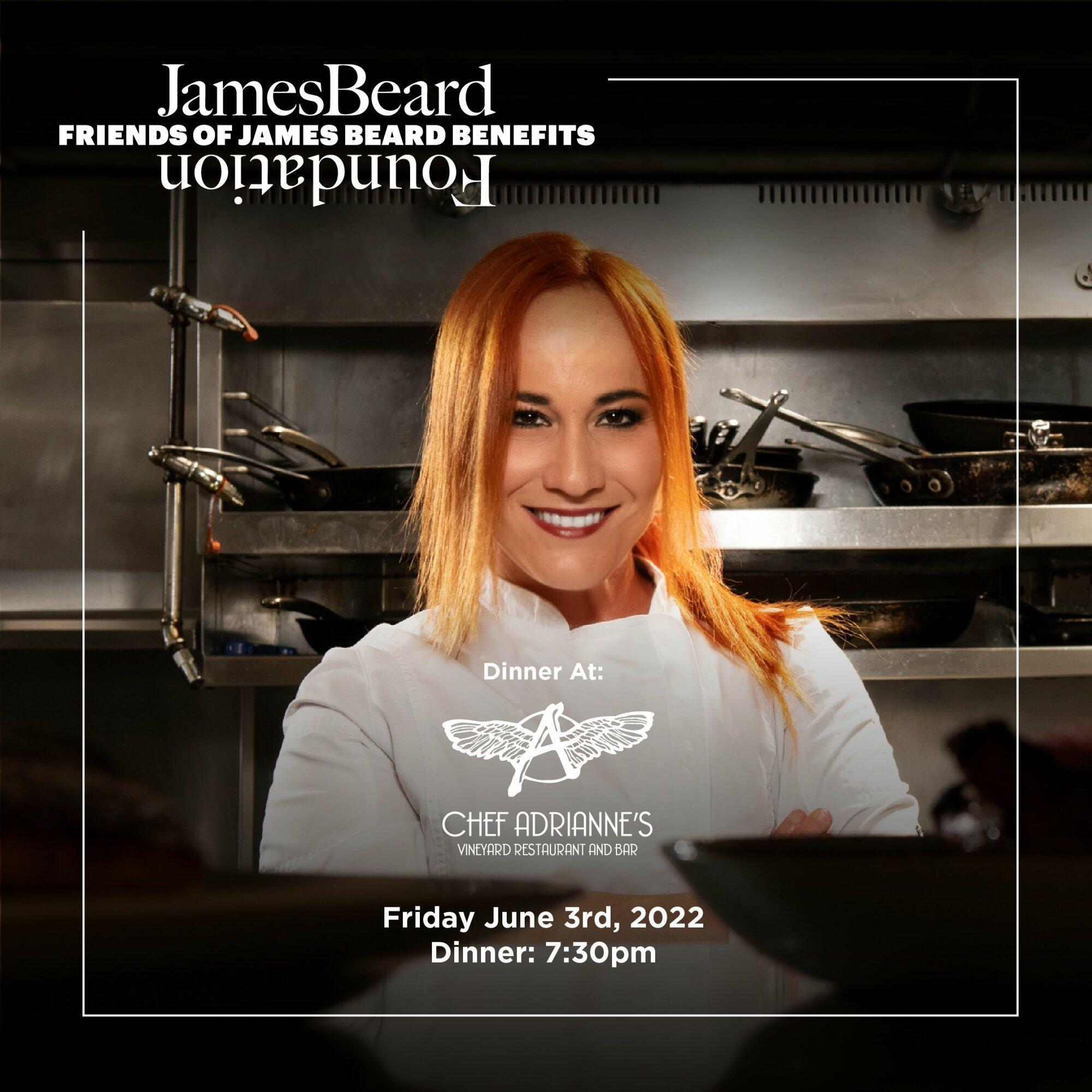 Chef Adrianne Celebrates 15 years of Maximum Flavor with a Friends of James Beard Benefit Dinner at Flagship Restaurant