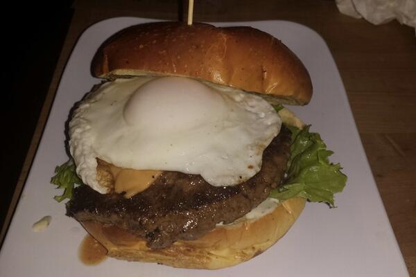 Egg Burger from pincho factory in coral gables